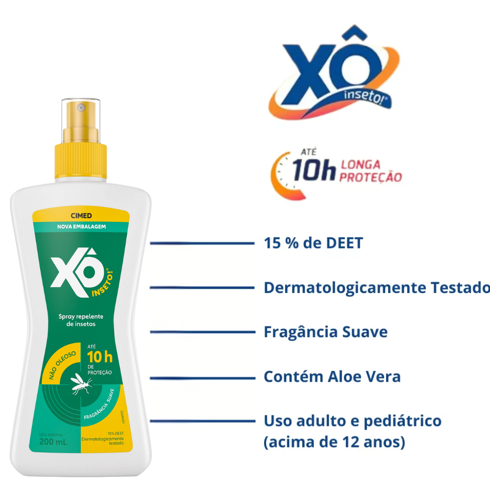 Spray Repelente Xô Inseto Cimed 200ml | Proteção Contra Mosquitos por Até 10h