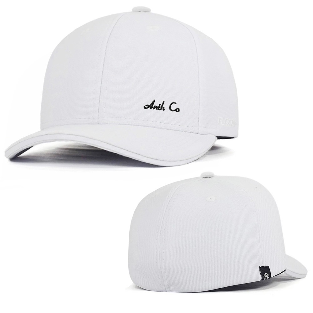 Boné Anth Co. Letter Branco Aba Curva Fechado Atrás Flex Pro