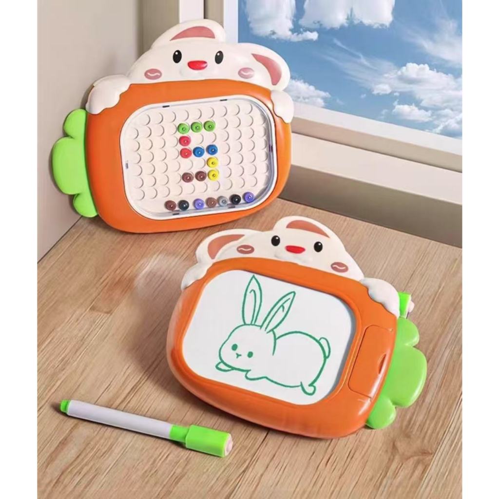 Brinquedo Infantil Tábua De Desenho Magnético Escrita Criativos 2 em 1