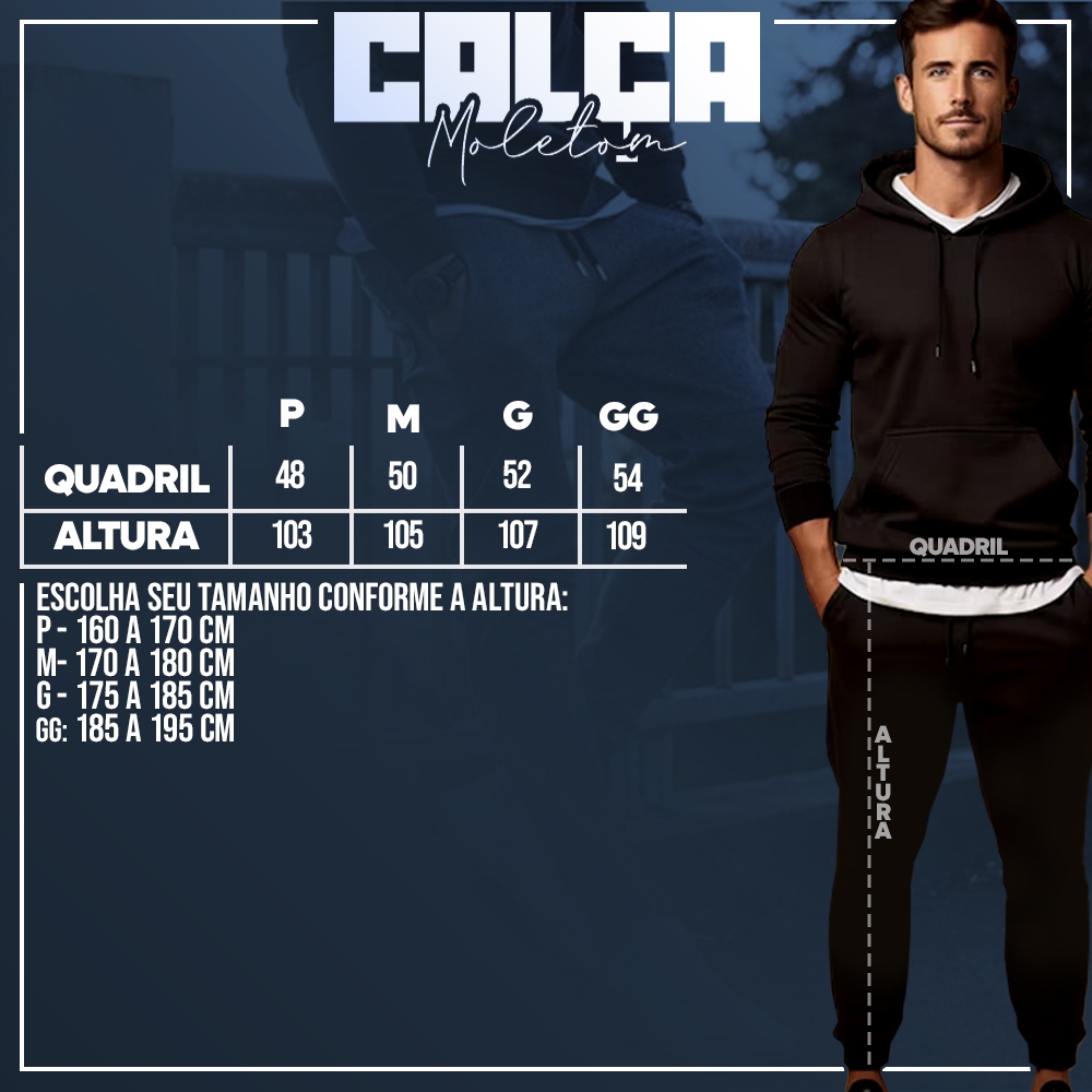 Detalhes do Calça Masculina Moletom Esportiva Jiu Jitsu Artes Marciais Simbolos Treino Inverno