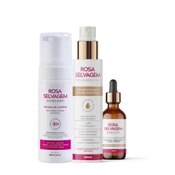 1 Ácido + 1 Espuma de limpeza + 1 Serum lifting Rosa Selvagem