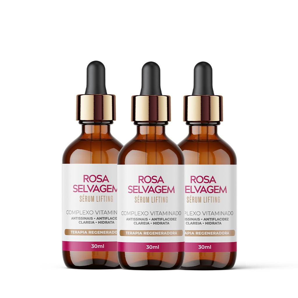 Kit 3 Serum lifting Rosa Selvagem em Oferta na Shopee