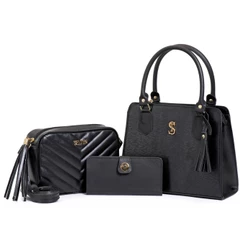 Bolsa Feminina Transversal e de Mão Media e Bolsa Pequena com Mini Carteira