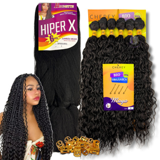 Kit Tranças Gypsy Braids Cabelo Bio Orgânico Maya + 1 Jumbo Hiper X em Oferta na Shopee