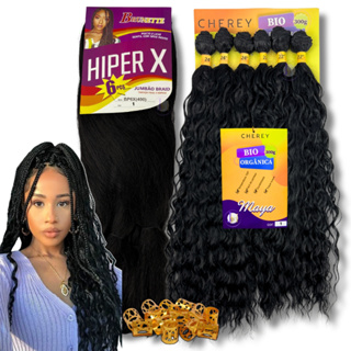 Kit Trança Gypsy Jumbo Hiper X + Cabelo Cacheado Bio Orgânico Maya em Oferta na Shopee