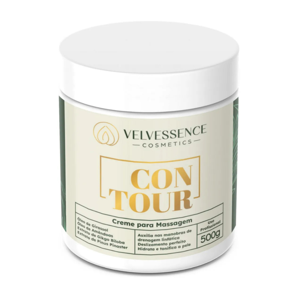 Creme Corporal Velvessence Profissional para Massagem e Drenagem Linfática – 500g