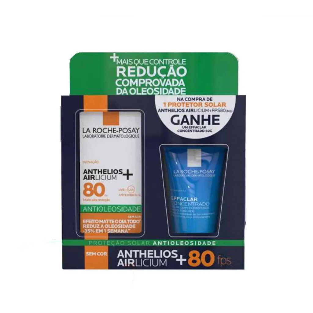 Kit La Roche-Posay Facial Protetor Solar Anthelios Airlicium+ FPS50 Cor 4.0 40g + Gel De Limpeza Eff em Oferta na Shopee