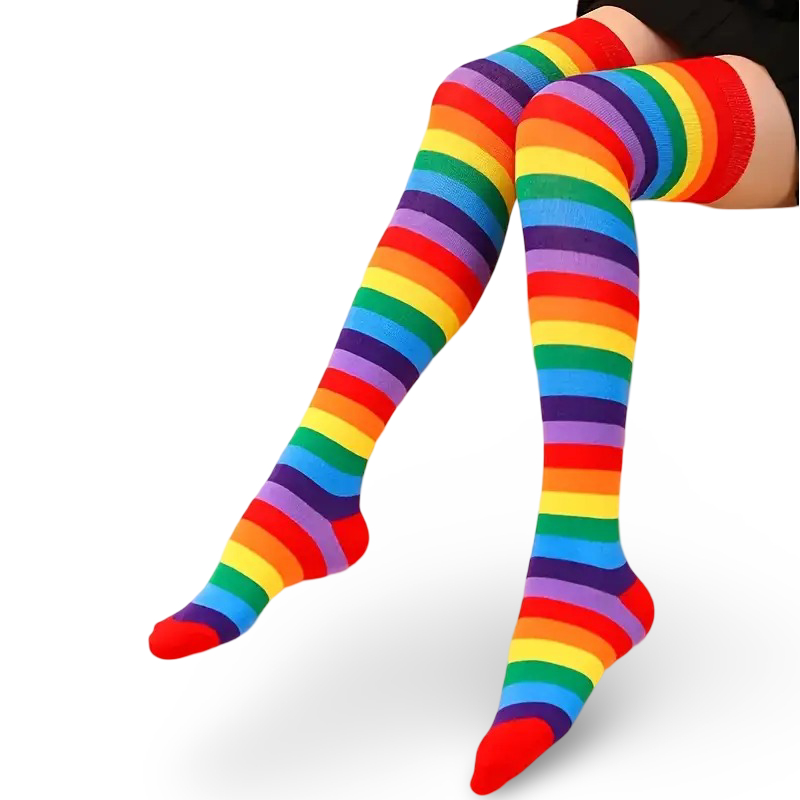 Meia Colorida Cano Médio Alto ou Longa - Meia Arco Iris Alta - Infantil e Adulto  do 34 ao 40 em Oferta na Shopee