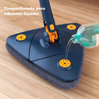 Mop Esfregão Rodo Limpeza, Esfregão Triangulo Ajustável Giratório 360°