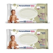 Kit com 2 pacotes Toalhas Umedecidas Personalidade Baby Total Care contém 50 unidades