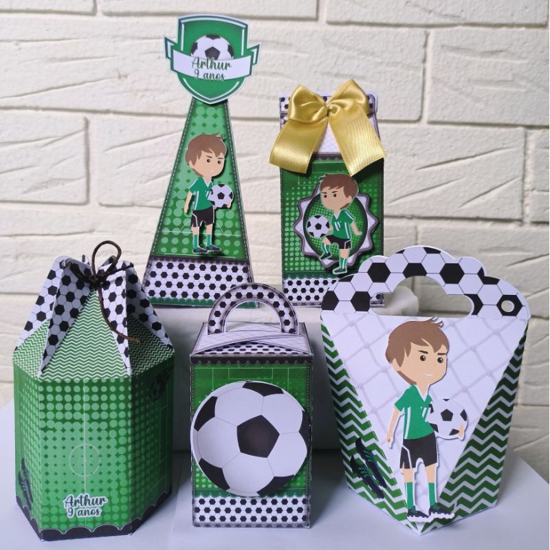 Personalizados Futebol Bola no PEGUE E MONTE - Kit Caixas Decoração Lembrancinhas  Aniversário Caixinhas Personalizadas