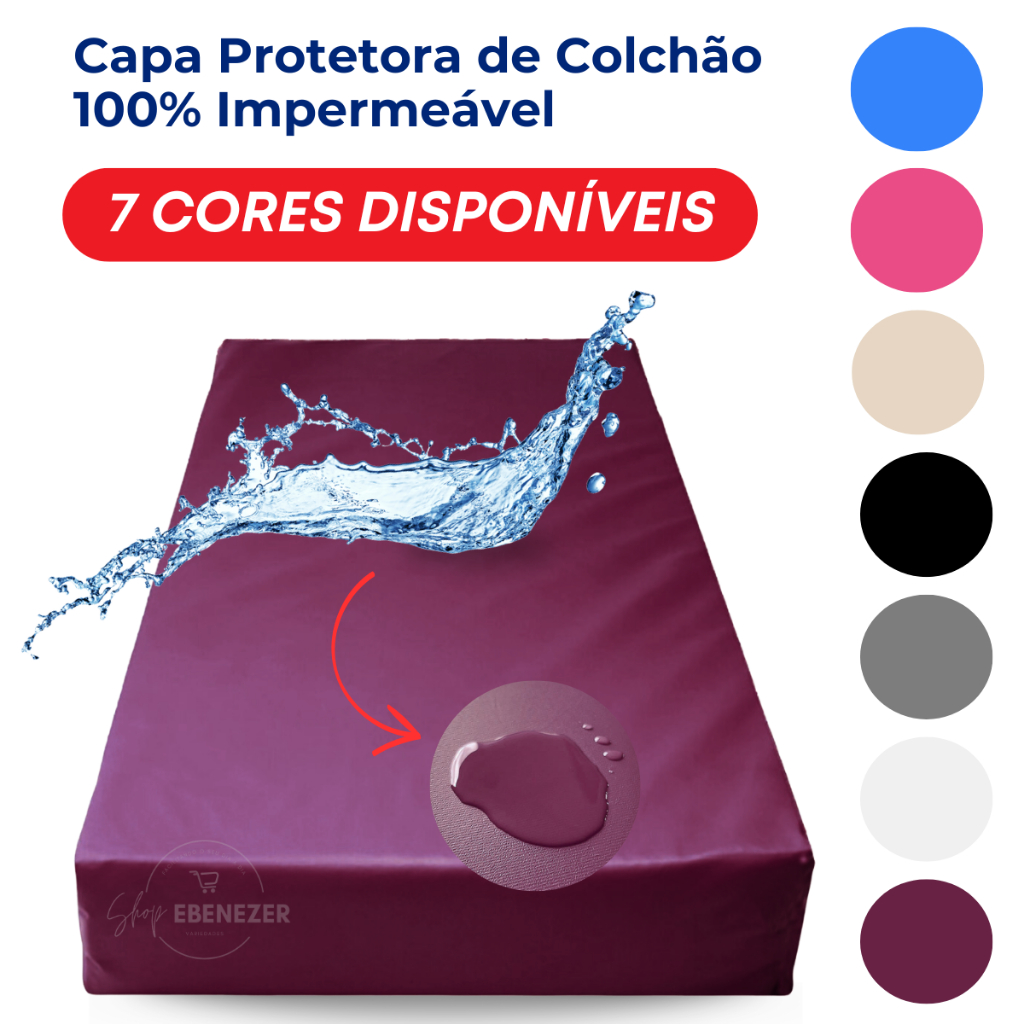 Capa Antialérgica Antiácaro Colchão Protetora Hospitalar Solteiro Casal Queen e Fronha Impermeável