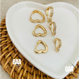 Trio De Argolinhas Coração Cravejadas banhada a Prata e a Ouro em Oferta na Shopee