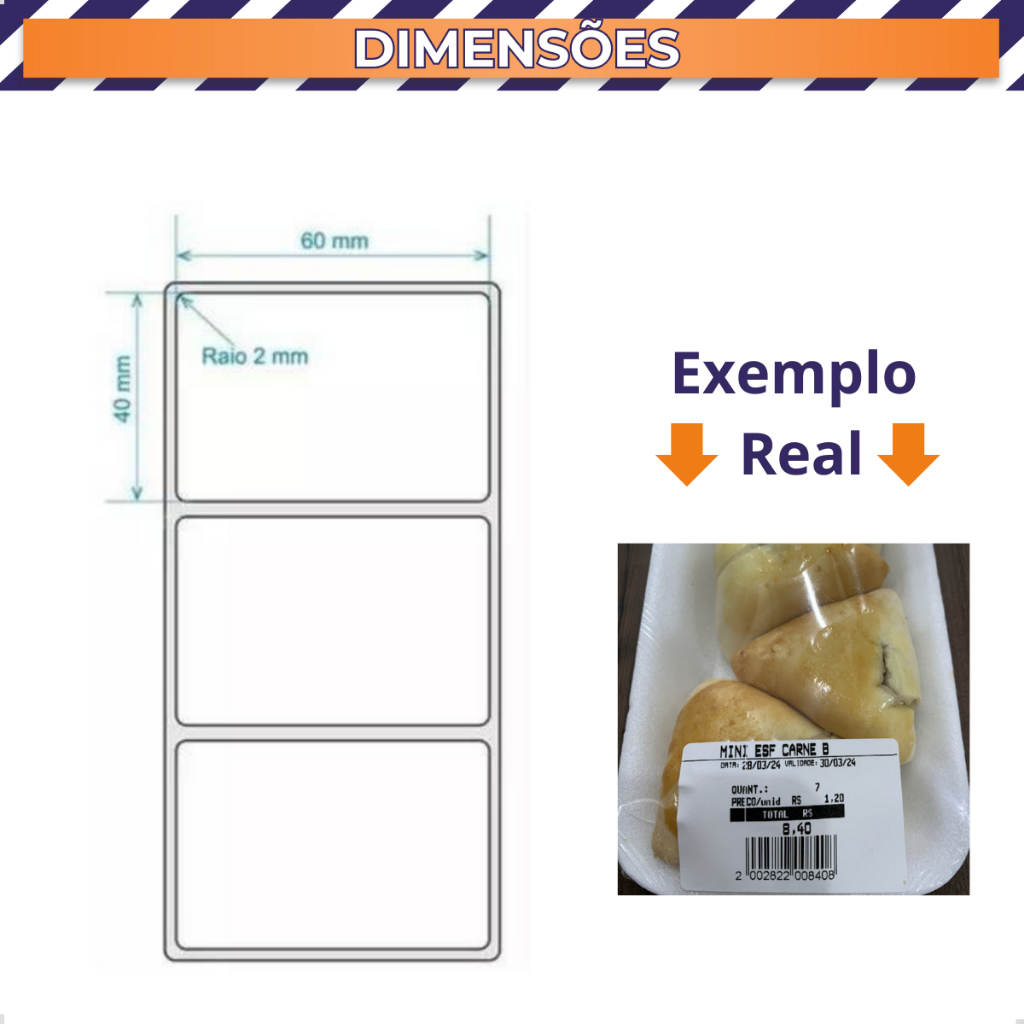 10 Rolos Etiqueta 60x40 Térmica Elgin L42 L42pro L42dt