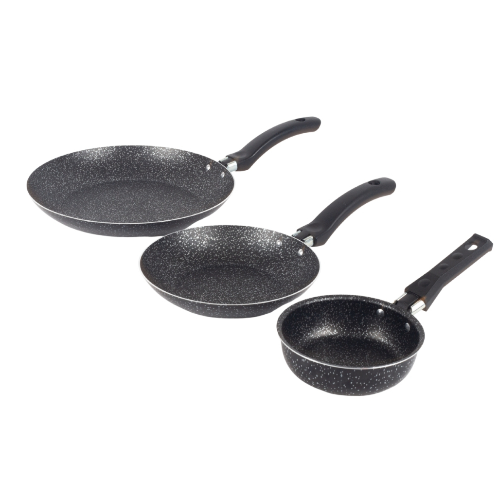 Conjunto de Frigideiras Francesa 3 Peças Antiaderente Aluminio Nacional