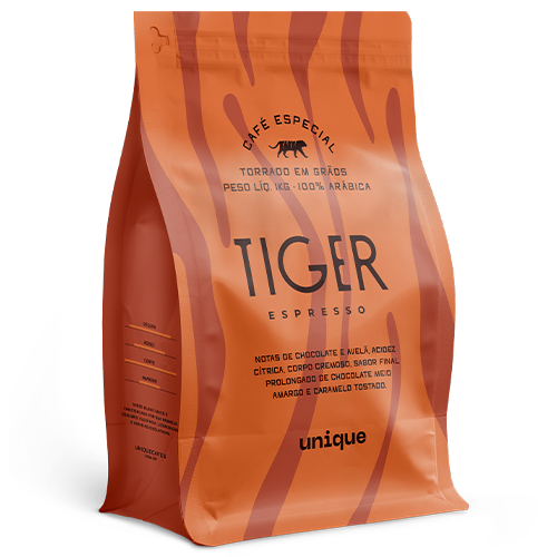 Café Especial Tiger Unique Espresso 1kg - Grãos - Doce e Intenso