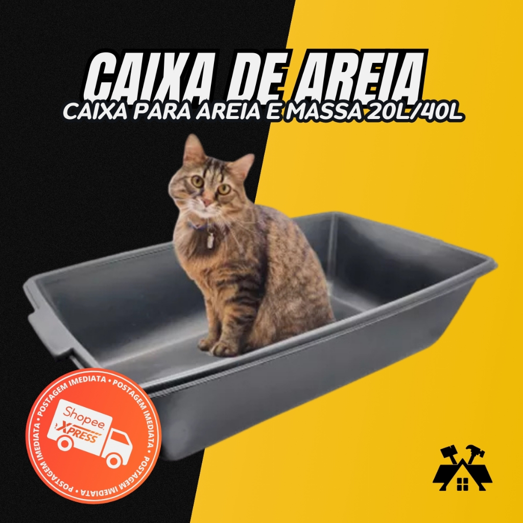 Caixa de Areia Plástica para Gatos 20lts ou 40L Multiuso Obra Construção Mexer Massa Temperar Carne