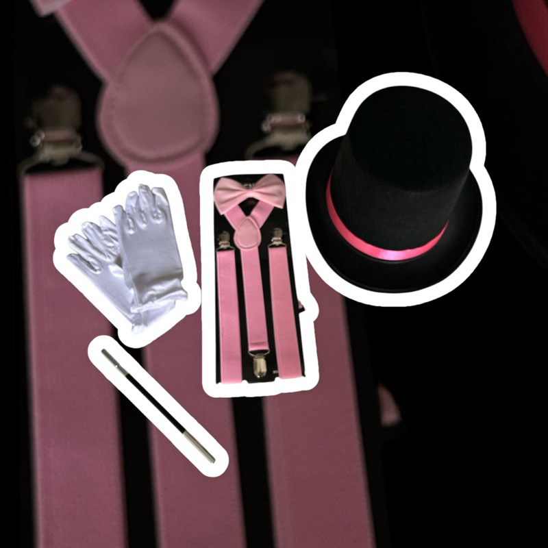 Kit Mágico Adulto Rosa – Fantasia Completa com Cartola, Suspensório, Luvas e Varinha