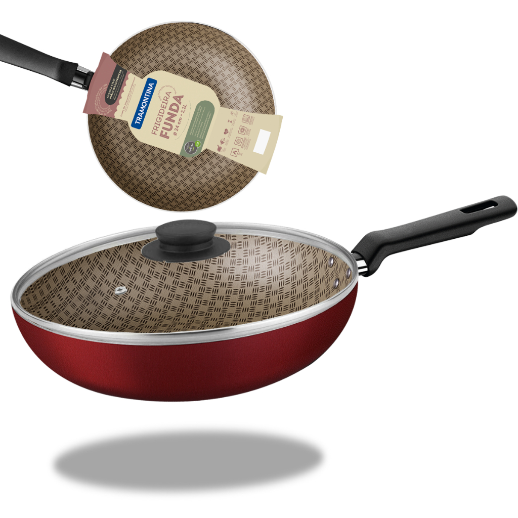 Frigideira Funda Antiaderente Tramontina 24Cm grande 2,2l