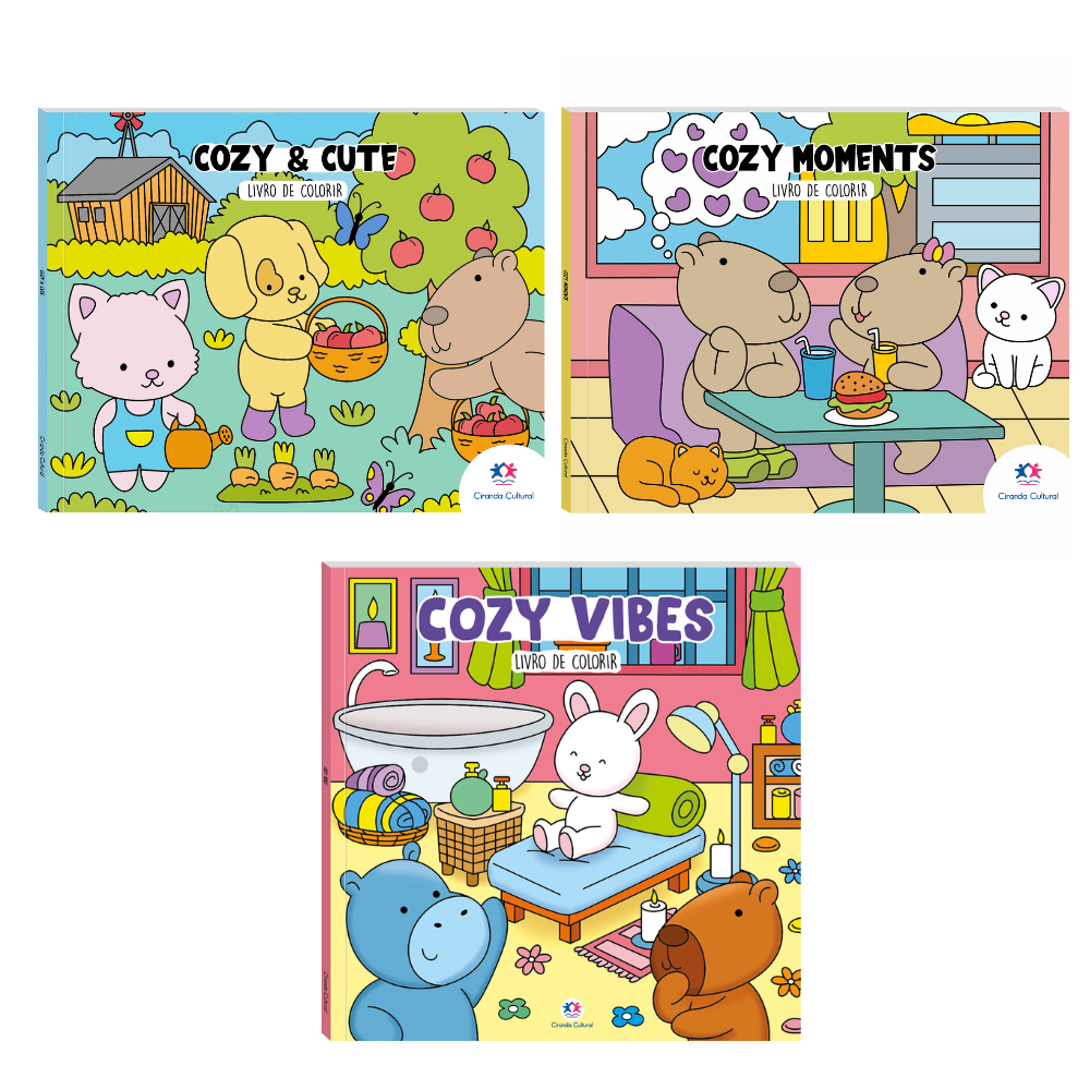 Kit Livros de Colorir - Cozy Cute Moments em Oferta na Shopee