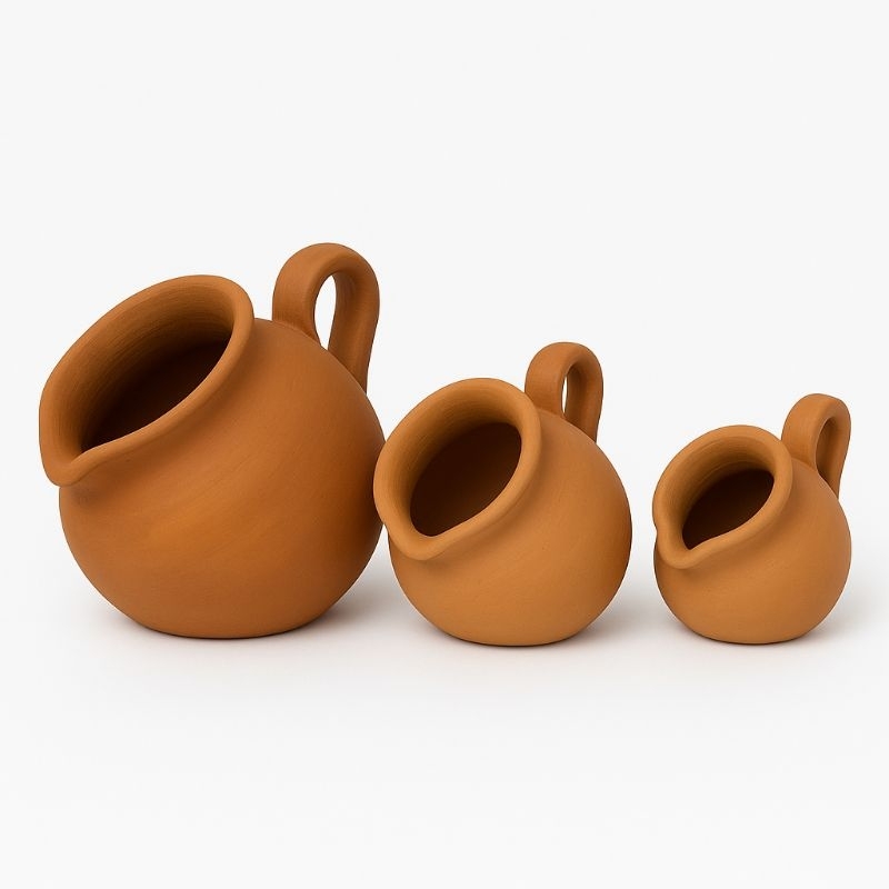 Jarrinho de Barro Tombada Artesanal | Vaso de Barro Rústico | Decoração Casa, Jardim e Eventos