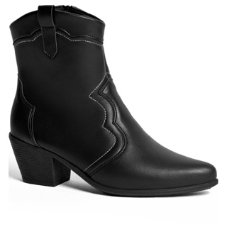 Bota Feminina Lumiss Western Country Confortável Texana Salto Grosso Cano Curto Blogueira Rodeio em Oferta na Shopee