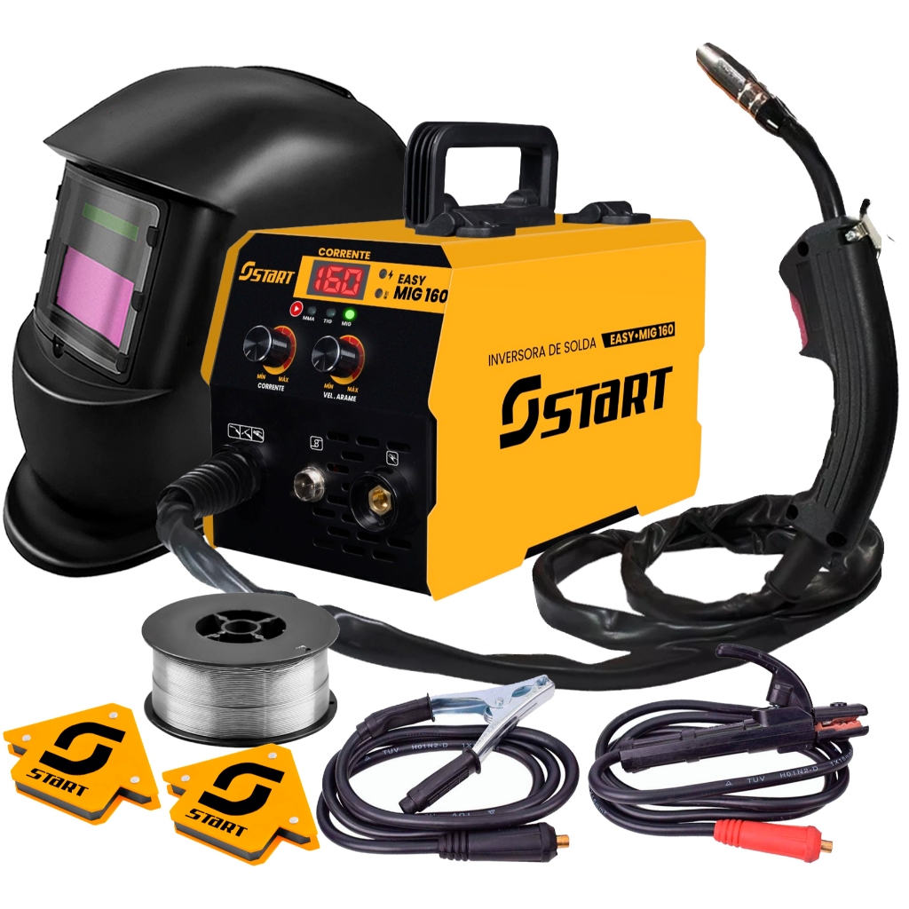 Maquina Inversora Solda Mig Tig Mma 160a Sem Gás 3 Em 1 Lift 220v + Acessórios - Home & Living