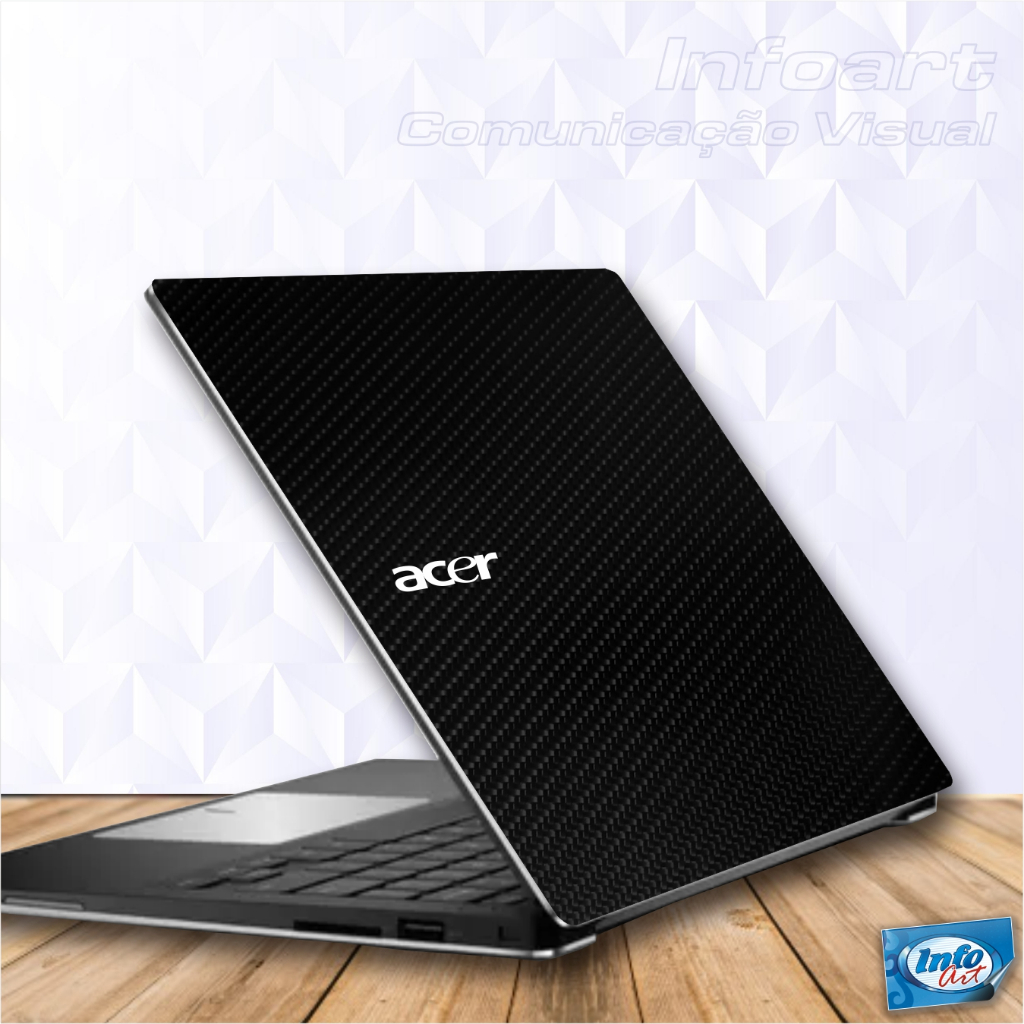 Adesivo Skin Proteção para Notebook ACER "Todos os modelos e tamanhos" - Tampa + Logo Acer em recorte