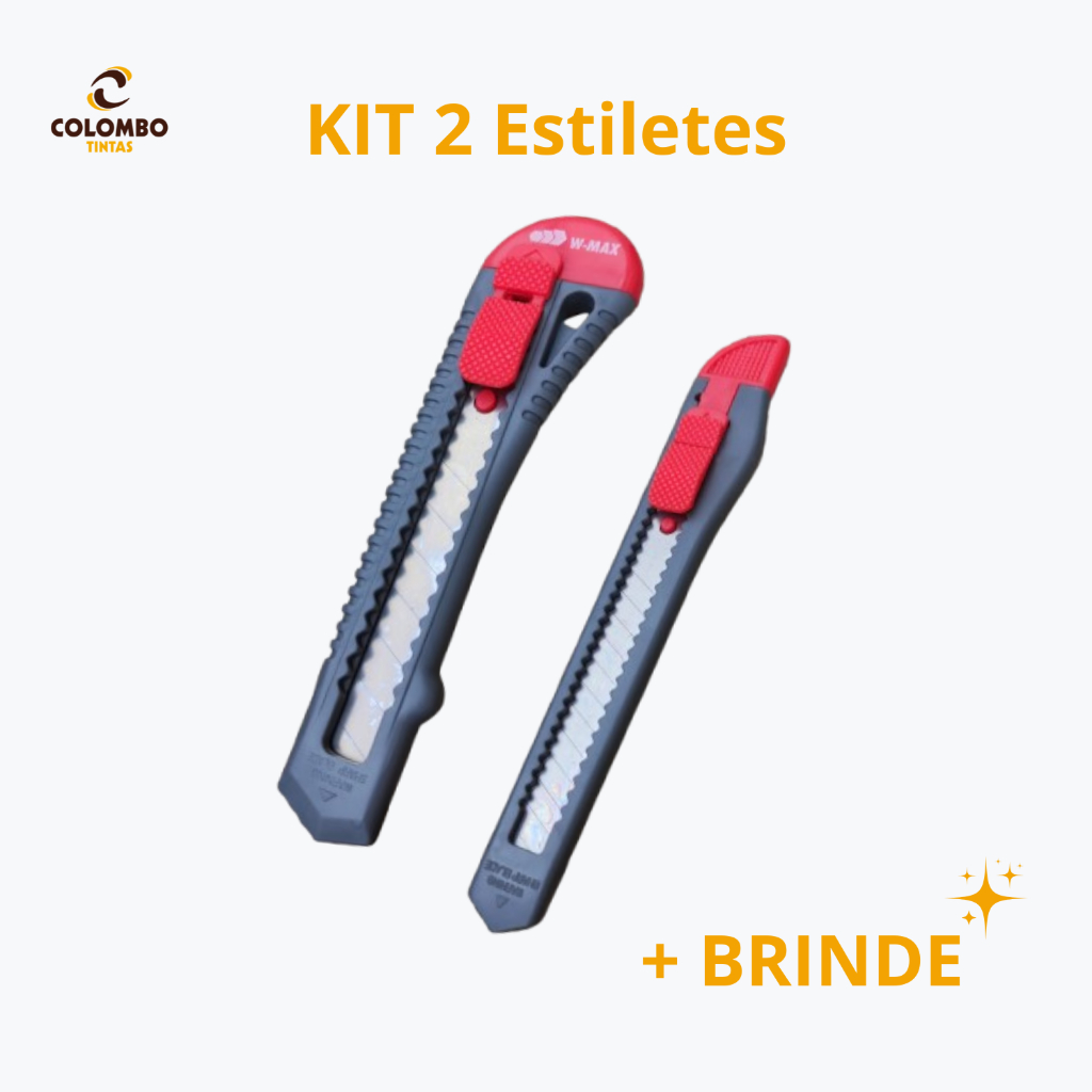 Kit com 2 Estiletes W-MAX 9mm e/ou 18mm Wurth – Corte Preciso para Uso Profissional e Doméstico