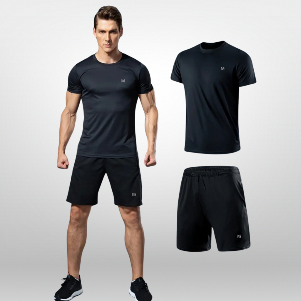 Conjunto Academia Masculino CAMISA + SHORT Dry Fit para Academia/Futebol/Esportes