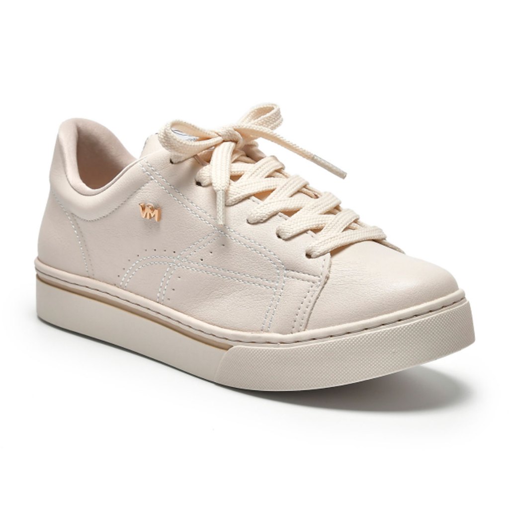 Tênis Feminino Via Marte Original Cadarço Confortável Marfim