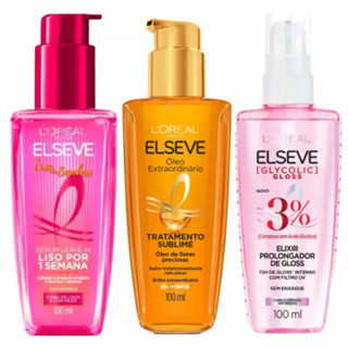 Kit óleos Elseve Liso Dos Sonhos Glycolic Glos Óleo Extraordinario
