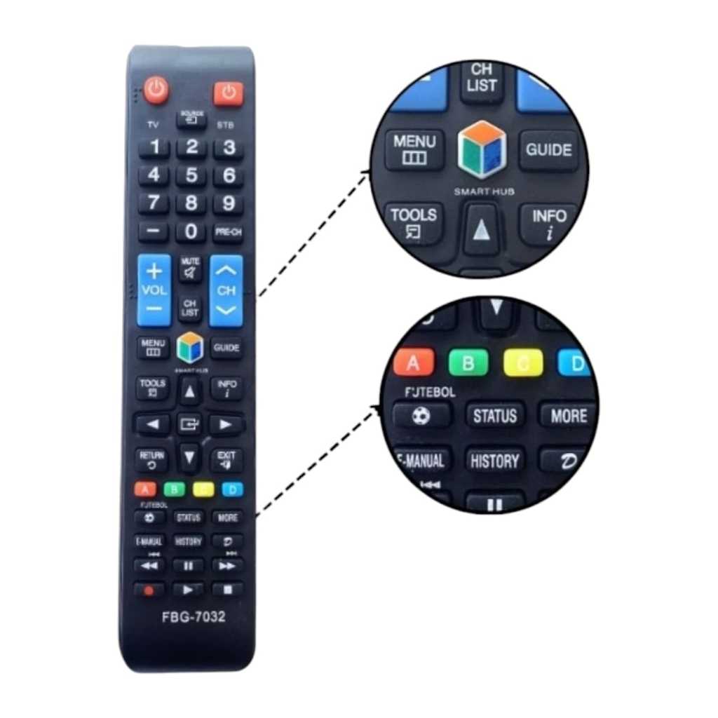 Controle Remoto Compativel Tv Samsung Smart Lcd e led  UN40H5103AGXZD - UN58H5203AGXZD FBG-7032