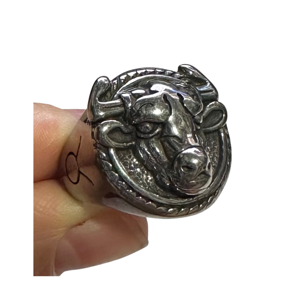 Anel Boi Touro Búfalo Zodíaco Animal Signo Aço Inox