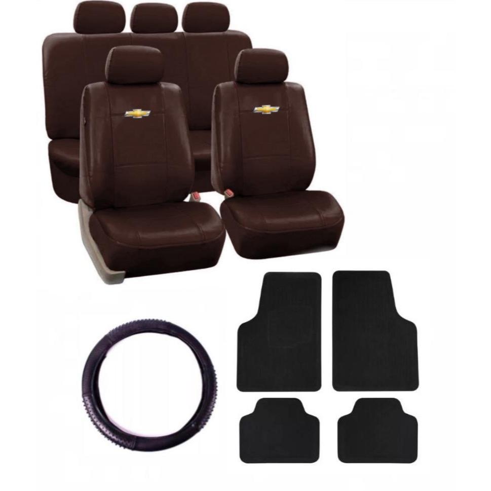 kit Capa banco carro couro marrom impermeável 100% tapete c/volante Chevrolet AGILE
