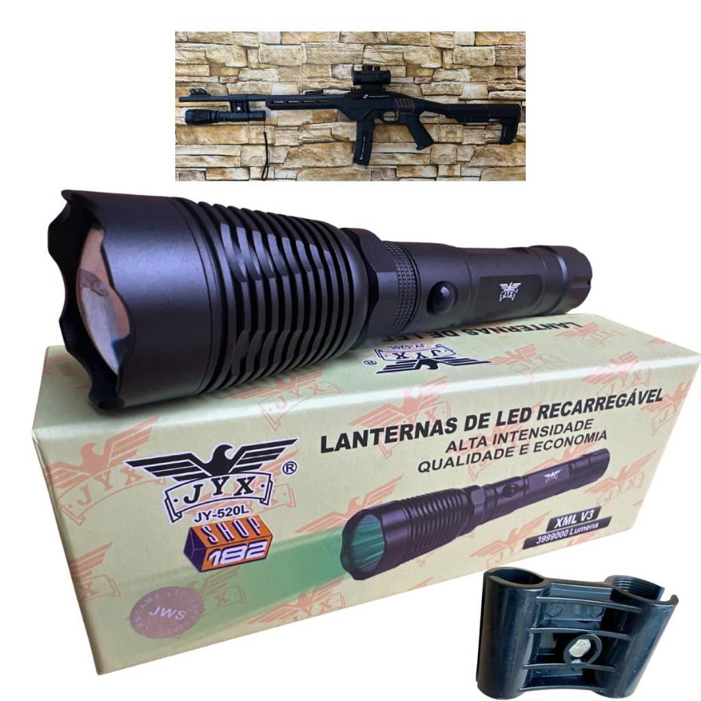 Lanterna Tática Led V3 Verde Com Suporte P/ Espingarda JYX 520L
