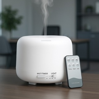 Difusor de Aromas Ultrassônico 5 em 1 com Controle Remoto Umidificador Abajur LED Colorido em Oferta na Shopee