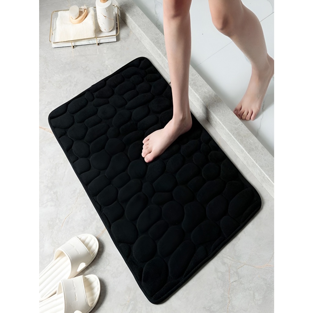 Tapete de Porta Para Banheiro Macio Antiderrapante Estampa Pedra Fino em Oferta na Shopee