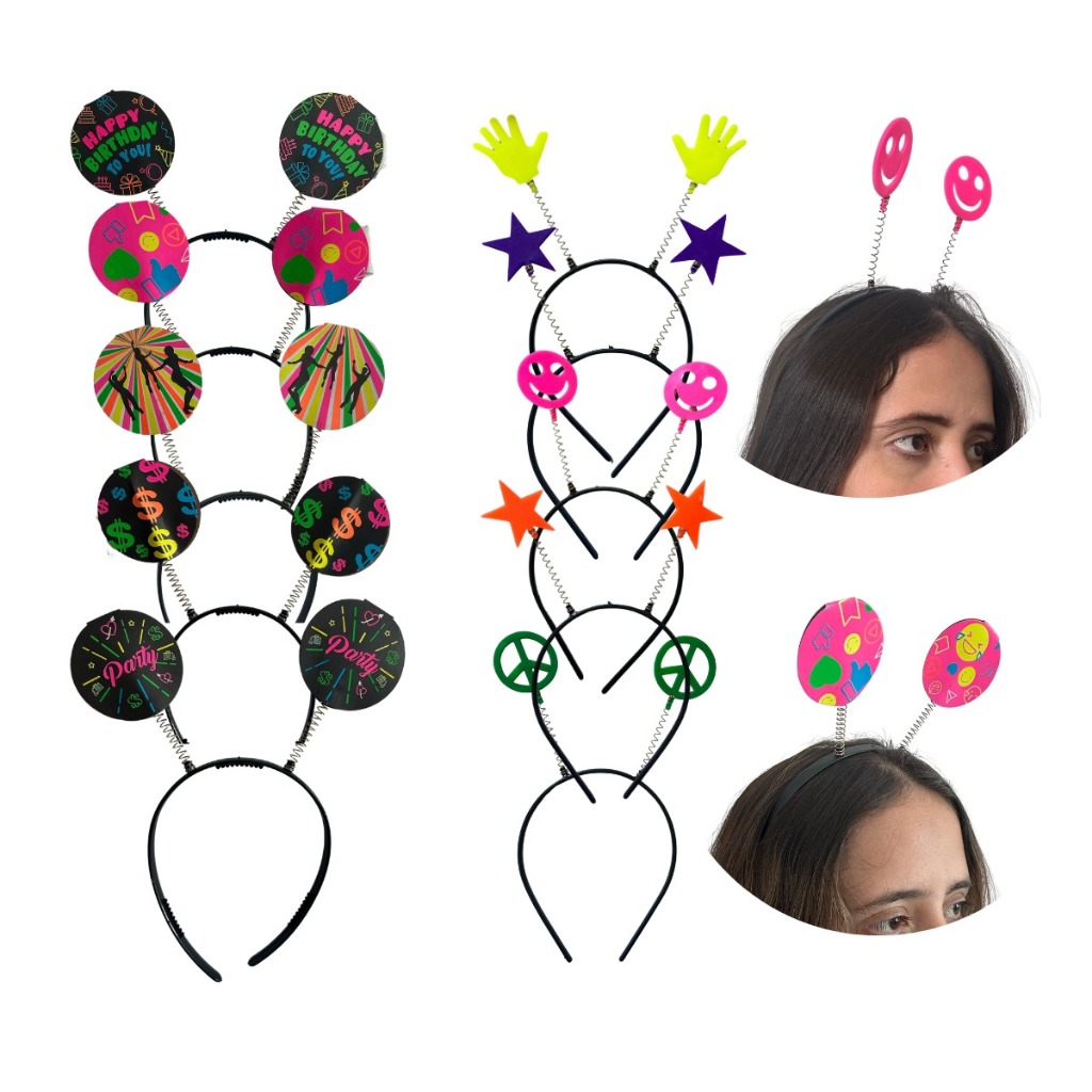Kit 50 Tiara Festa brilha na luz negra Tags e Emblemas neon Balada Divertida Casamento Aniversario em Oferta na Shopee