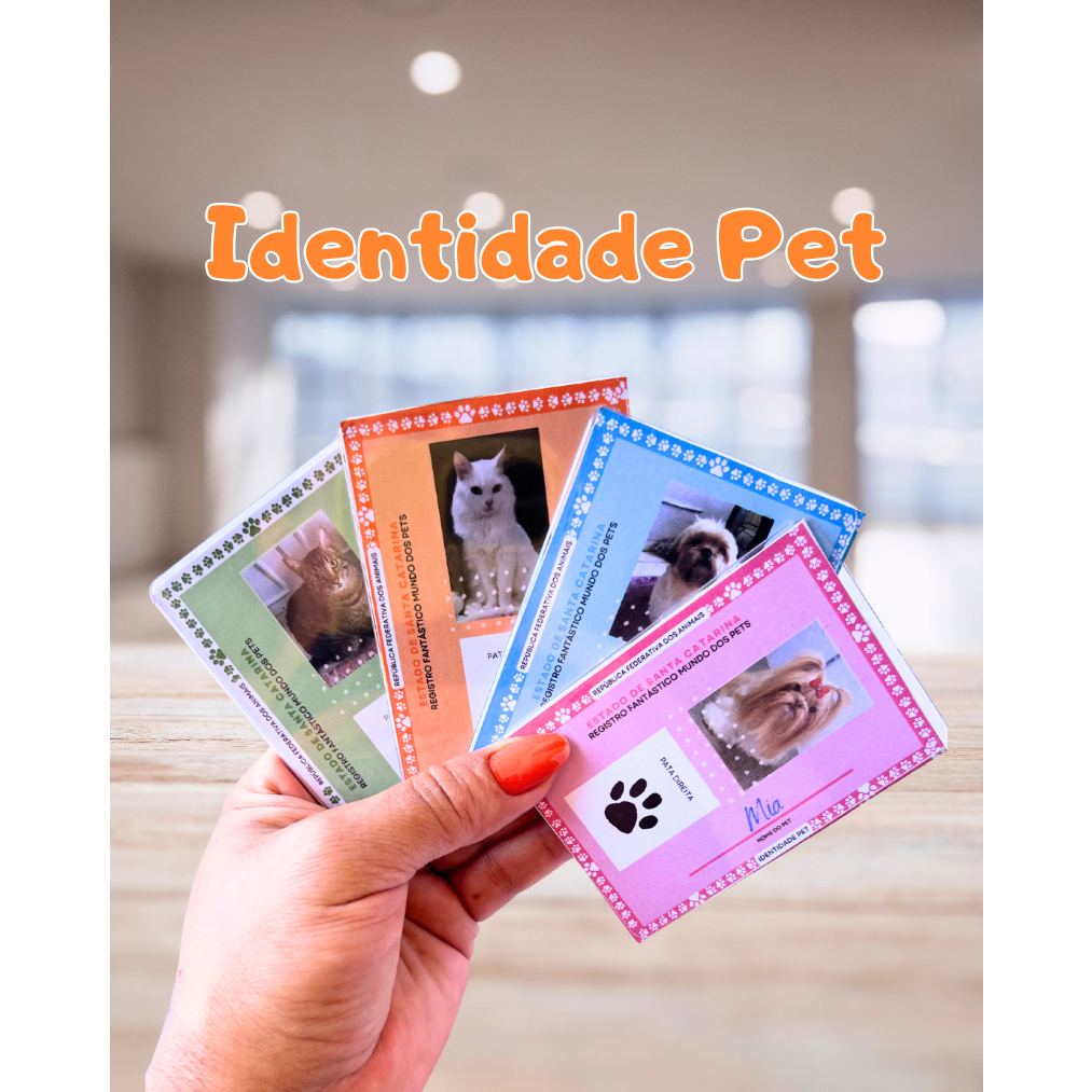 Identidade Pet para Animais de Estimação Rg Pet Cachorro Gato - RG pet Impresso e plastificado