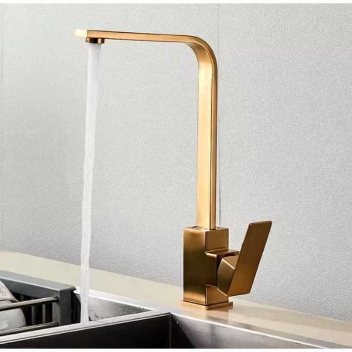 Torneira Gourmet Dourada Prata Preta Luxo Manocomando  Aço Inox Fosco Cozinha