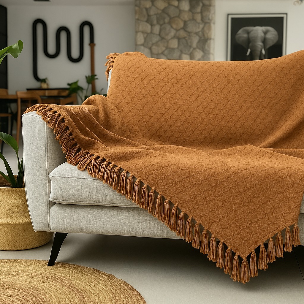 Manta Xale Tranças Geometrica Boho Moderna Peseira Rústica 1,60M x 1,60M