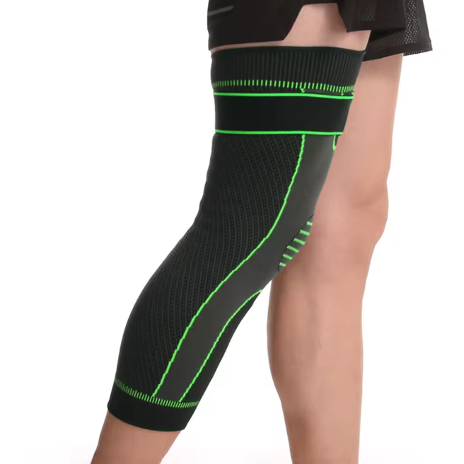 Joelheira Longa Esportiva Ajustável Fitness De Compressão Articulada Ortopédica Academia Academia em Oferta na Shopee