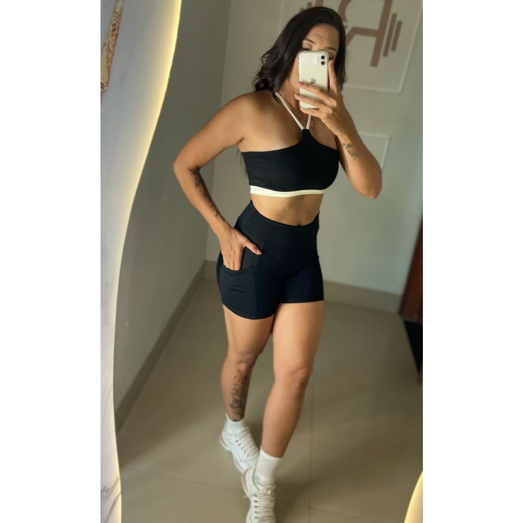 Conjunto Feminino Academia  de Poliamida Zero Transparência e Máximo Conforto