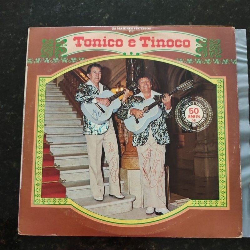 Disco de Vinil (LP) Tonico e Tinoco, os maiores sucessos, 50 anos de música sertaneja, 1985