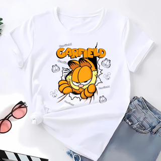 BlusaT-shirt Linda 100% Algodao Camiseta Feminina Garfild Desenho Camisa Premium em Oferta na Shopee
