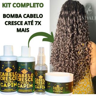 Kit Cabelo Cresce Igual Capim - Combo Capilar Completo Cresce 7x Mais - Crescimento Capilar em Oferta na Shopee