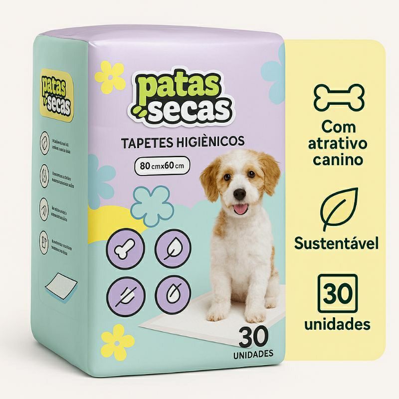 Tapete Higiênico descartável sustentável para cães Patas Secas Slim tamanho grande 80x60