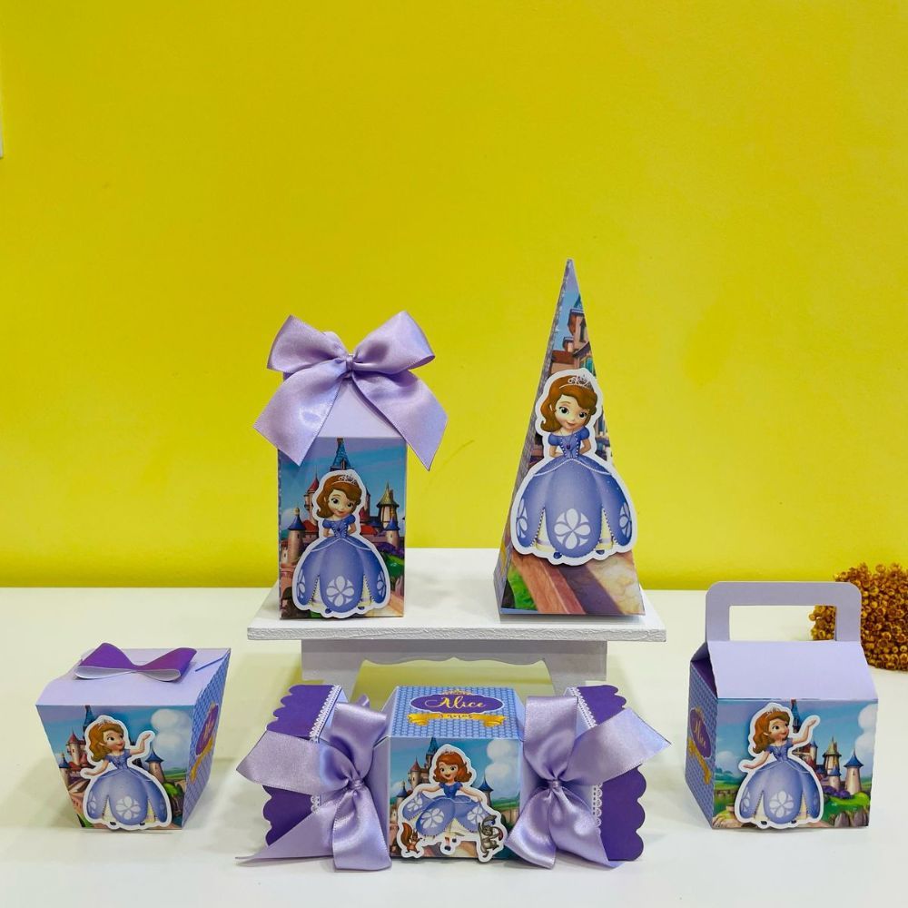 Kit Festa Infantil - A Princesa Sofia – Pegue e Monte – Lembrancinhas – Papelaria Personalizada