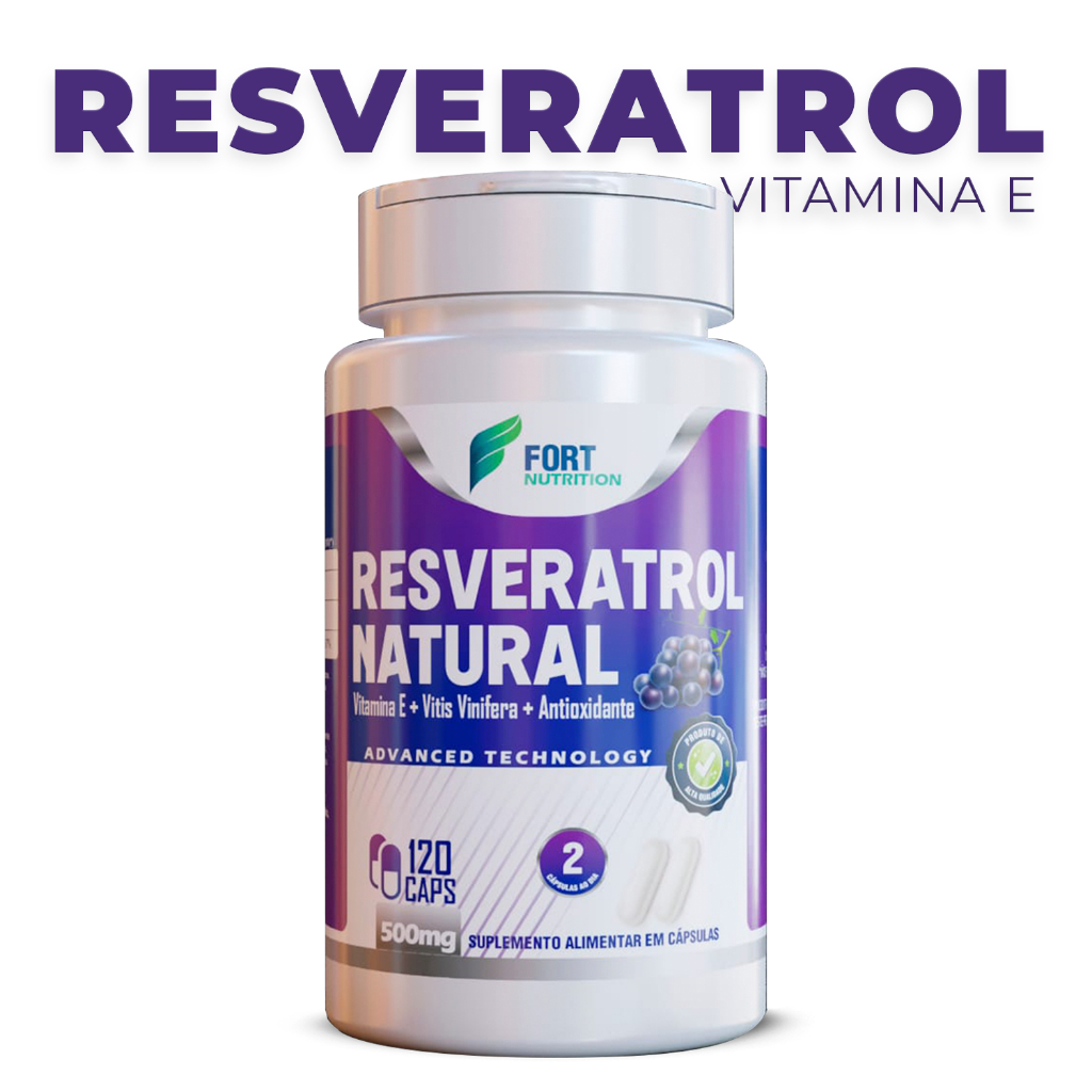 Resveratrol 120 capsulas 100% Puro | Original | Mais Vendido - Fórmula Concentrada